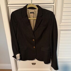 J. Crew Charcoal Blazer with Brass Buttons. Size 10